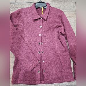 Women Fleece Shirt Jacket Pink Cabelas Large L New